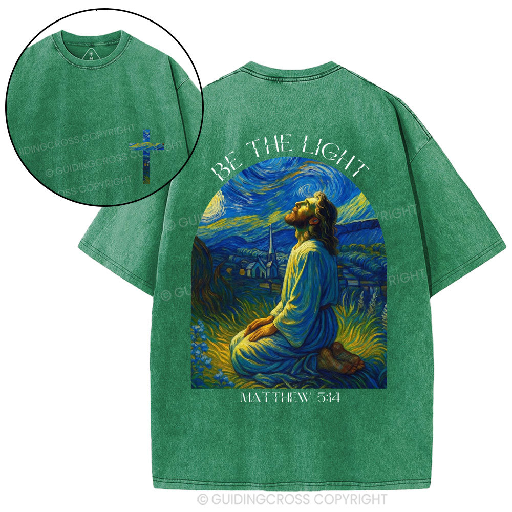 Be The Light  Christian Washed T-Shirt