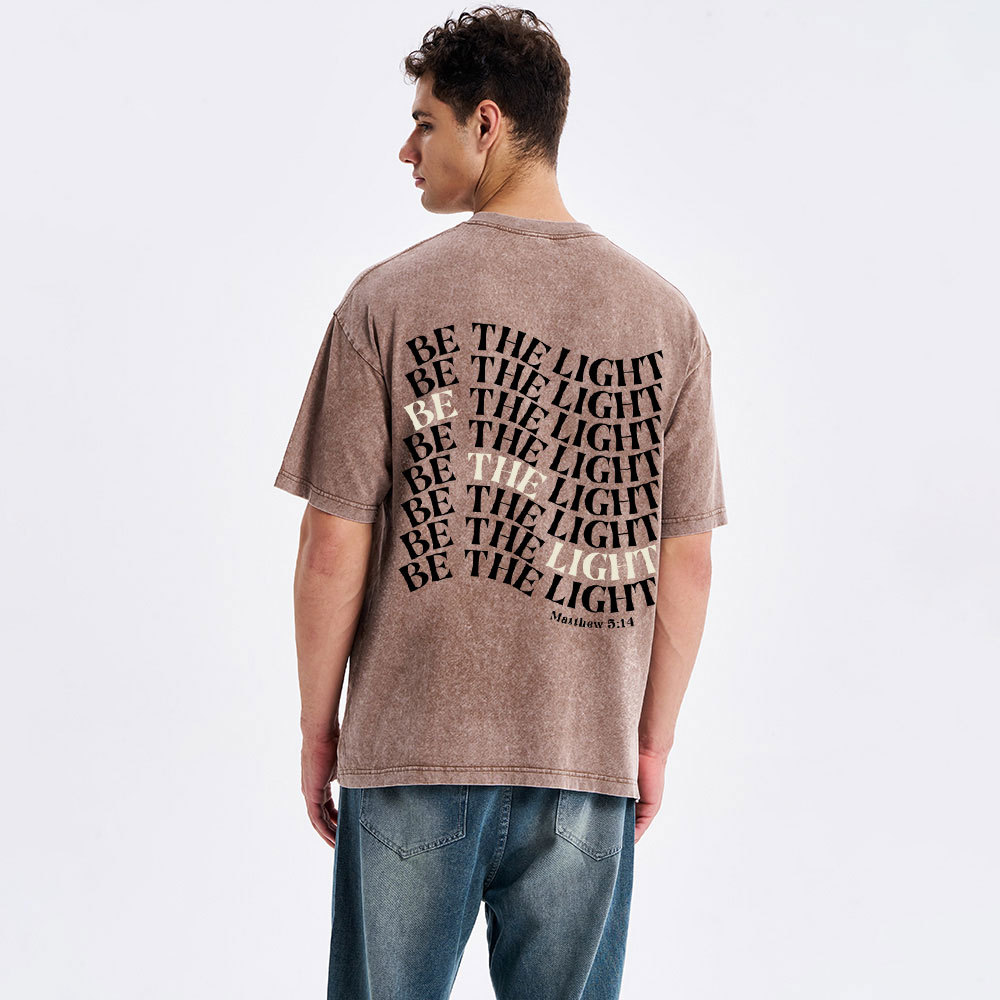 Be  The Light Christian Washed T-Shrit