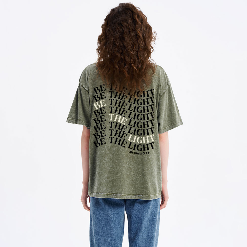 Be  The Light Christian Washed T-Shrit