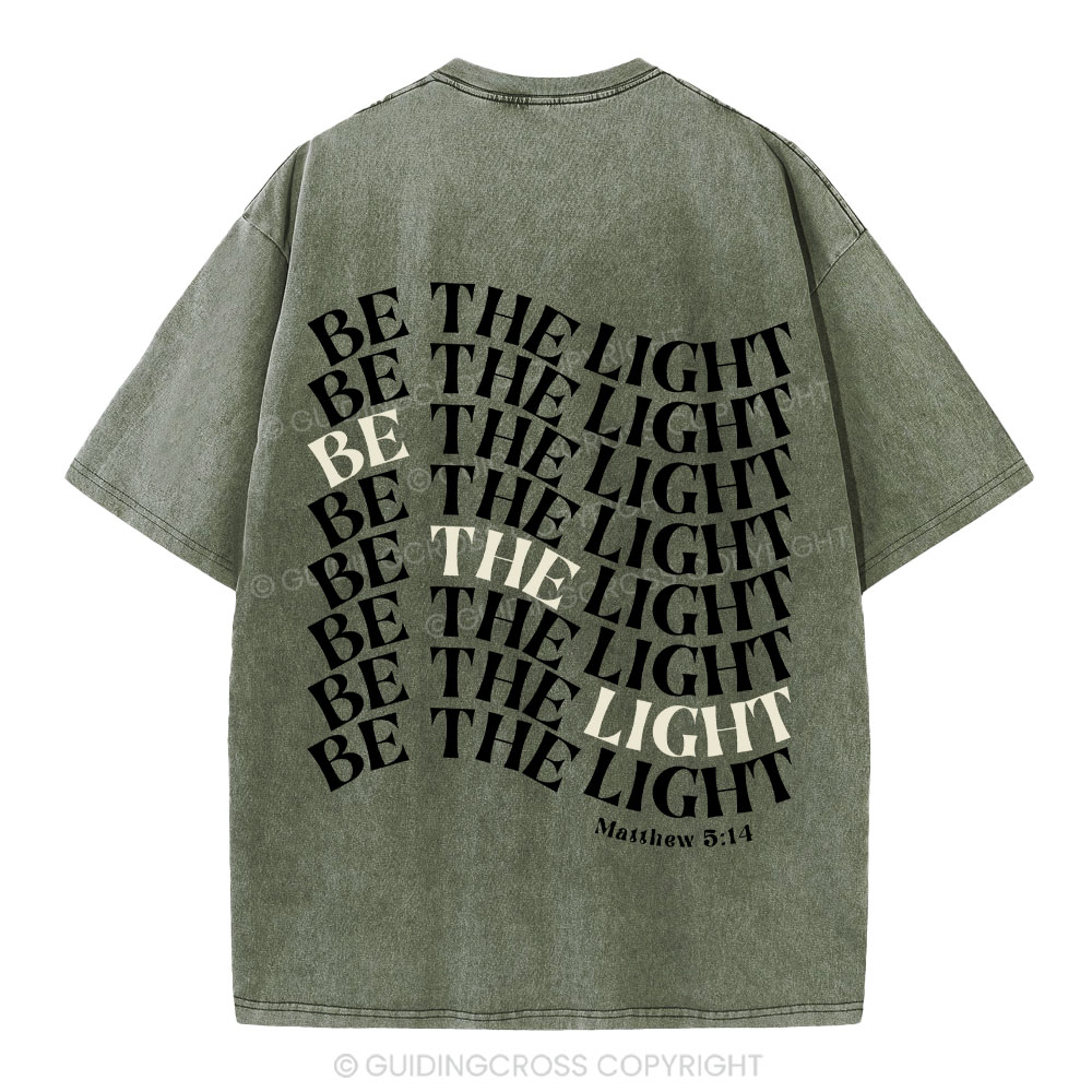 Be  The Light Christian Washed T-Shrit