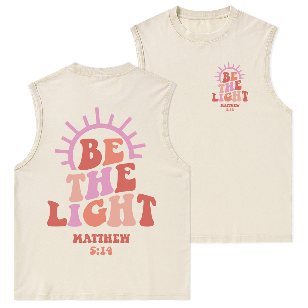 Be The Light Christian Washed Tank Top
