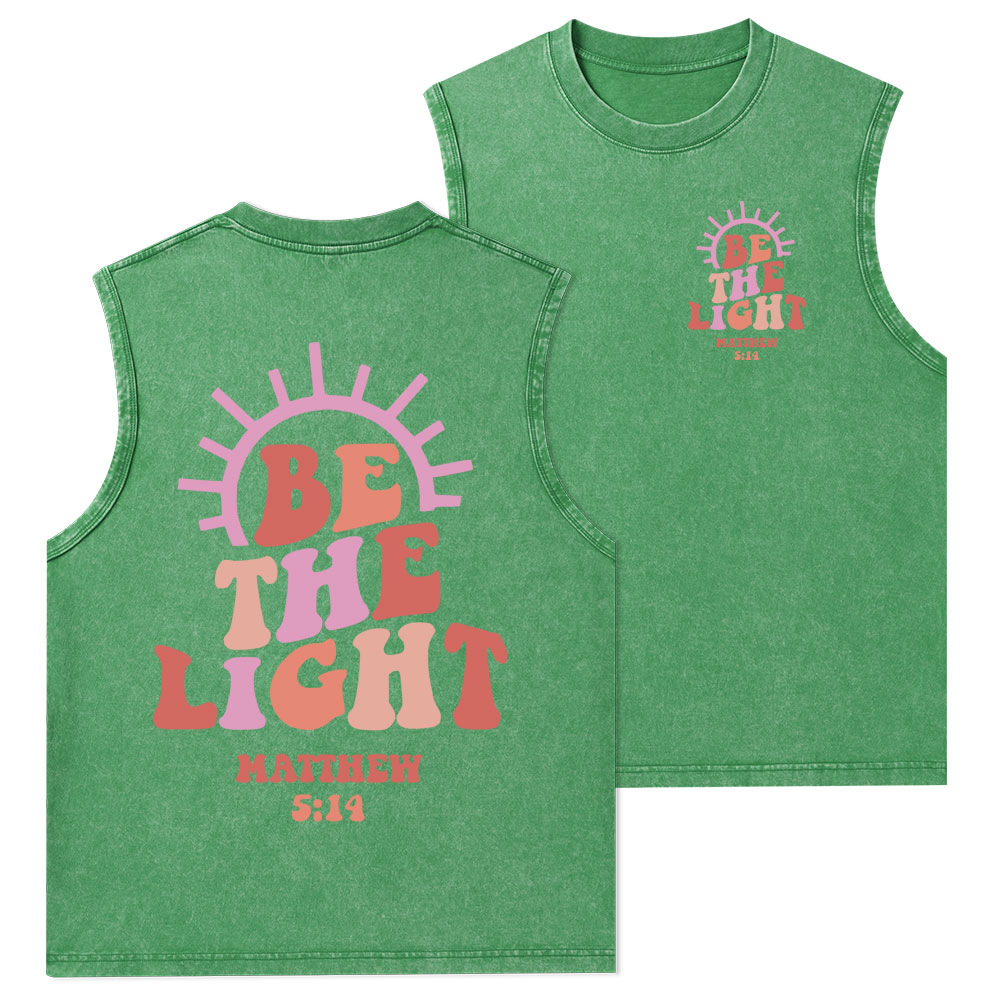 Be The Light Christian Washed Tank Top