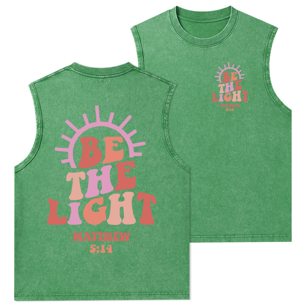 Be The Light Christian Washed Tank Top