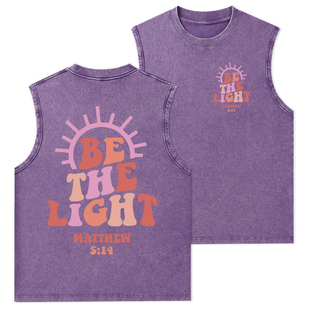 Be The Light Christian Washed Tank Top
