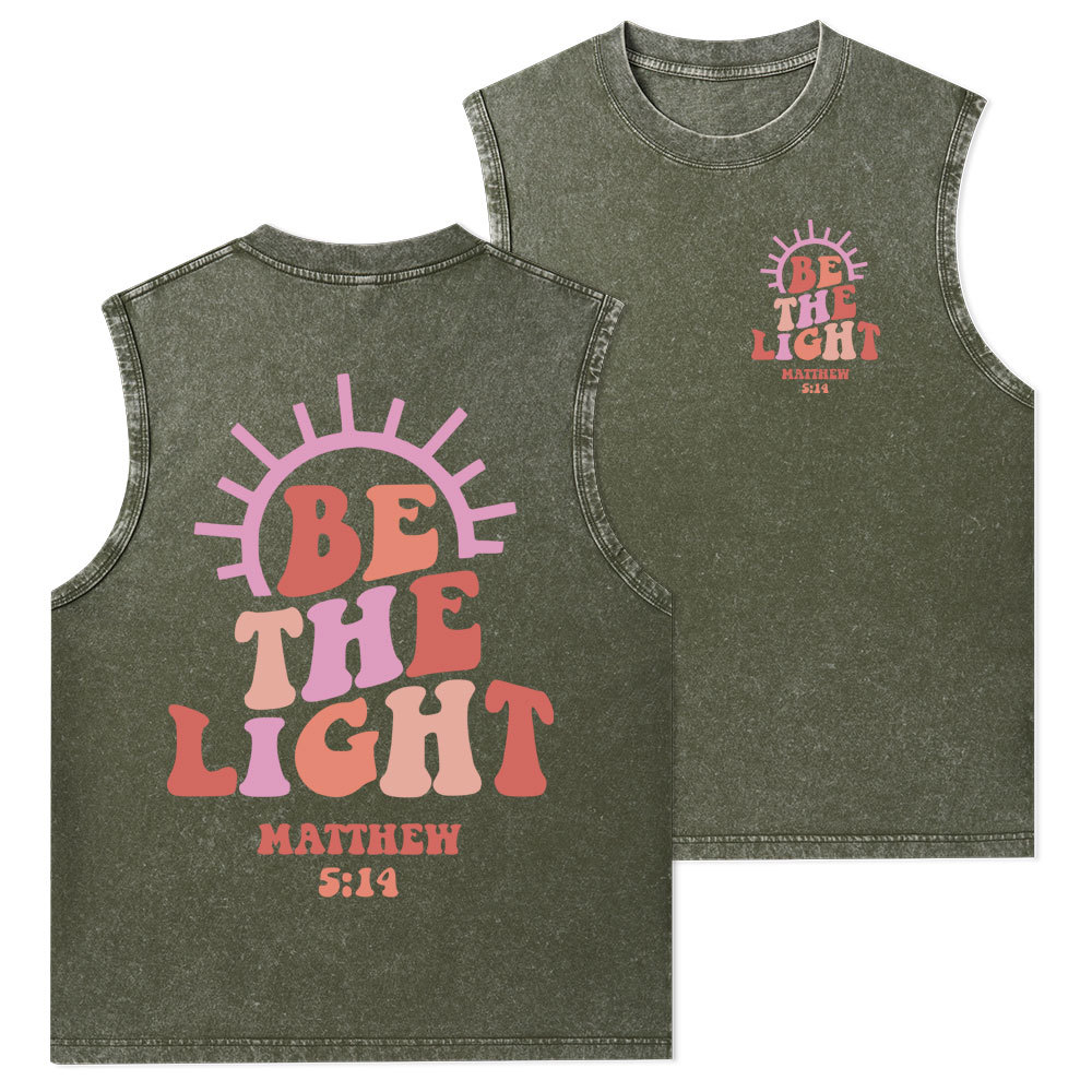 Be The Light Christian Washed Tank Top