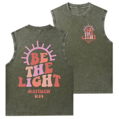 Be The Light Christian Washed Tank Top