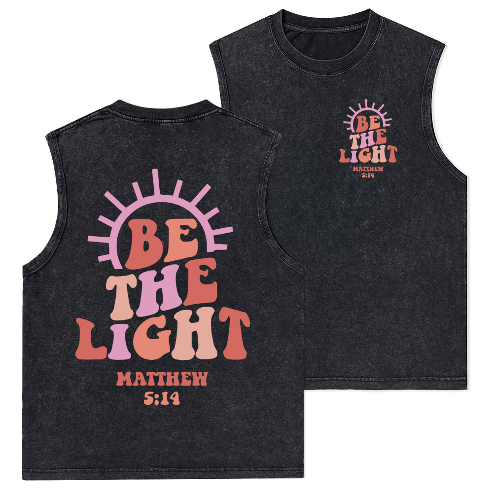 Be The Light Christian Washed Tank Top