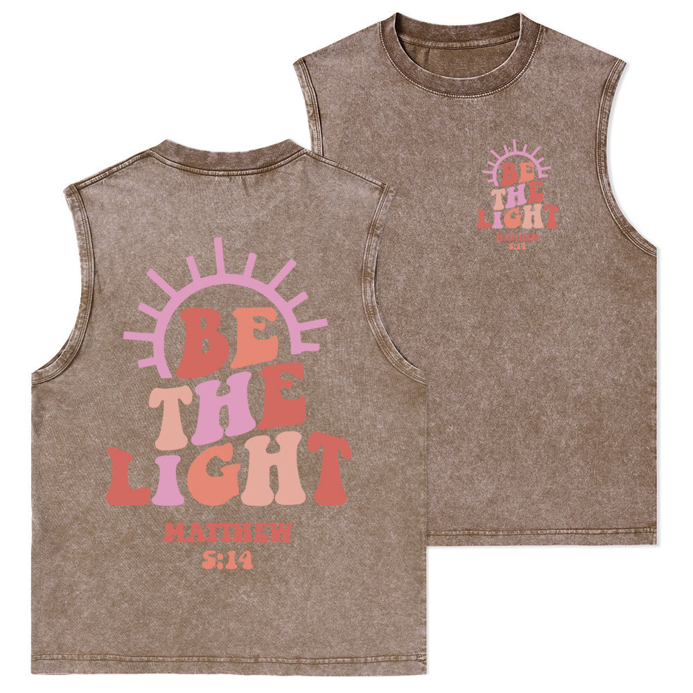 Be The Light Christian Washed Tank Top