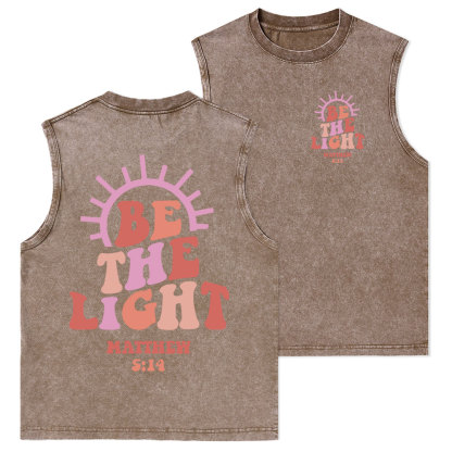 Be The Light Christian Washed Tank Top