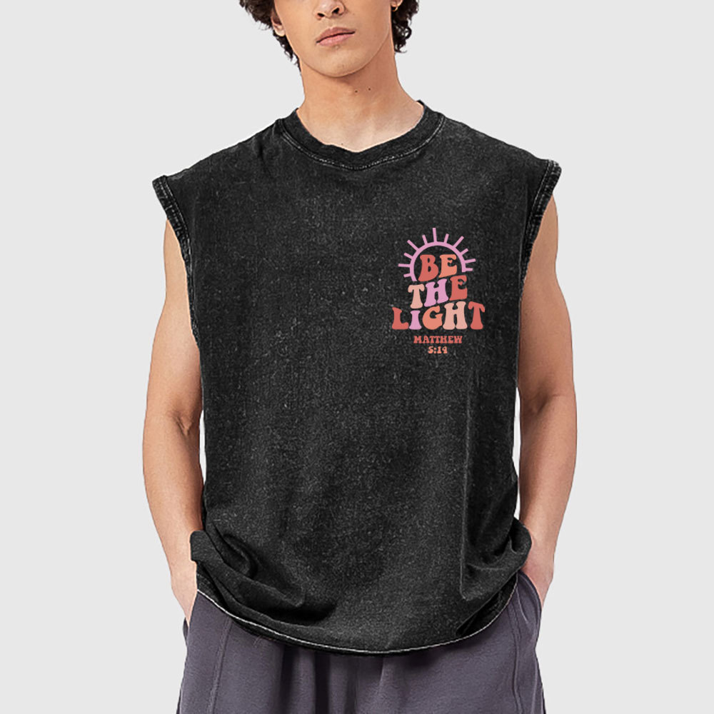 Be The Light Christian Washed Tank Top