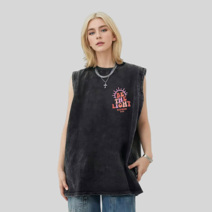 Be The Light Christian Washed Tank Top