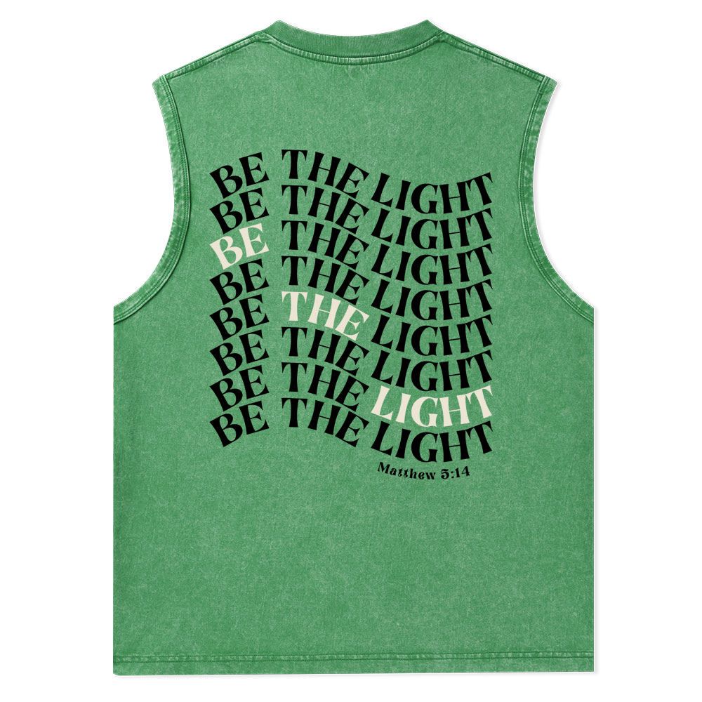 Be The Light Christian Washed Tank Top