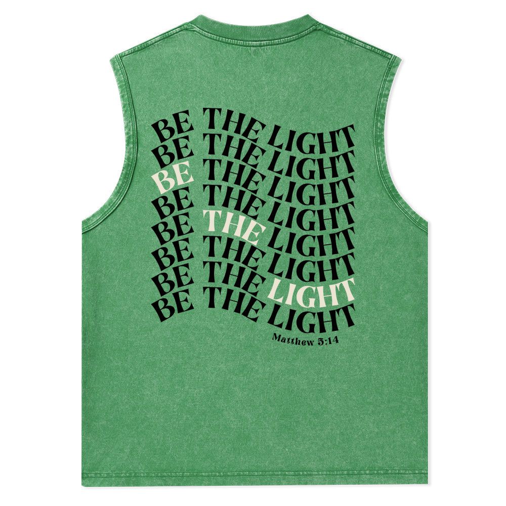 Be The Light Christian Washed Tank Top