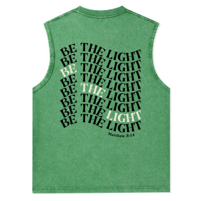 Be The Light Christian Washed Tank Top
