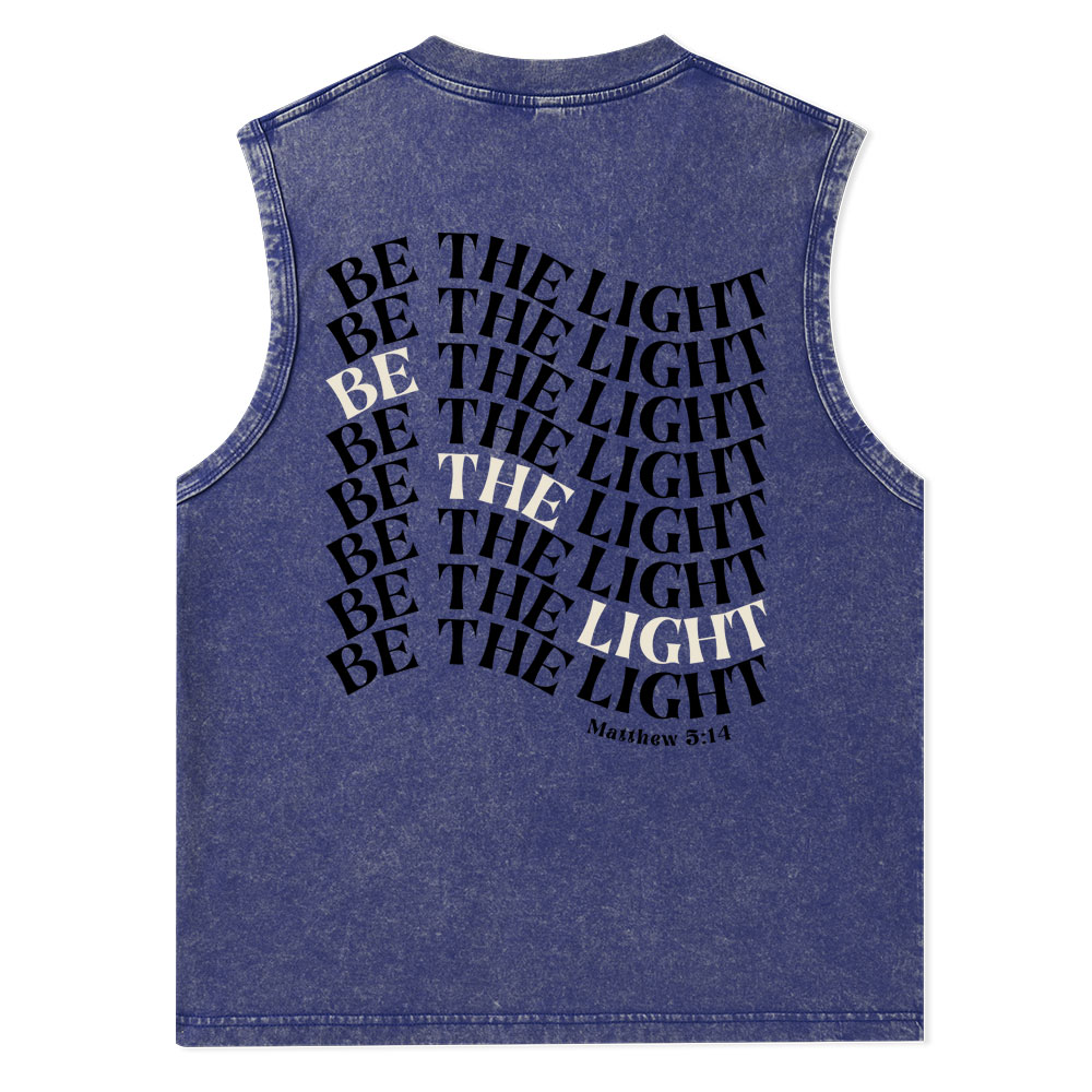 Be The Light Christian Washed Tank Top