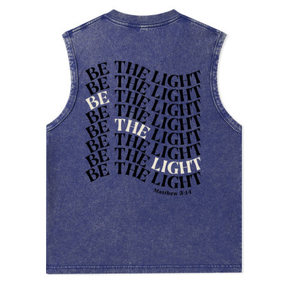 Be The Light Christian Washed Tank Top