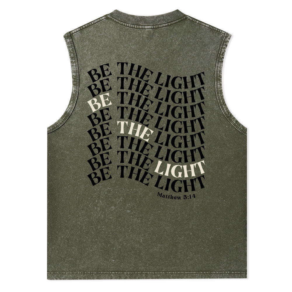 Be The Light Christian Washed Tank Top