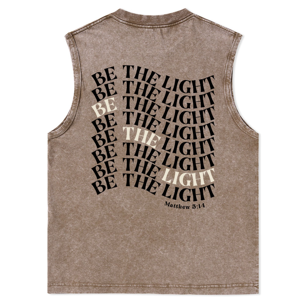 Be The Light Christian Washed Tank Top