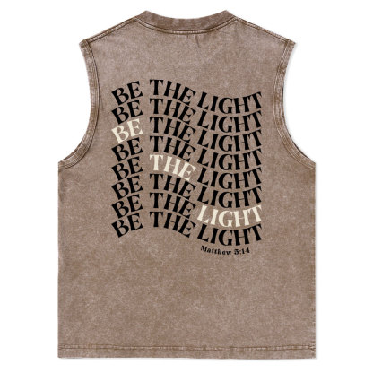 Be The Light Christian Washed Tank Top