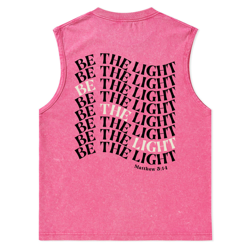 Be The Light Christian Washed Tank Top