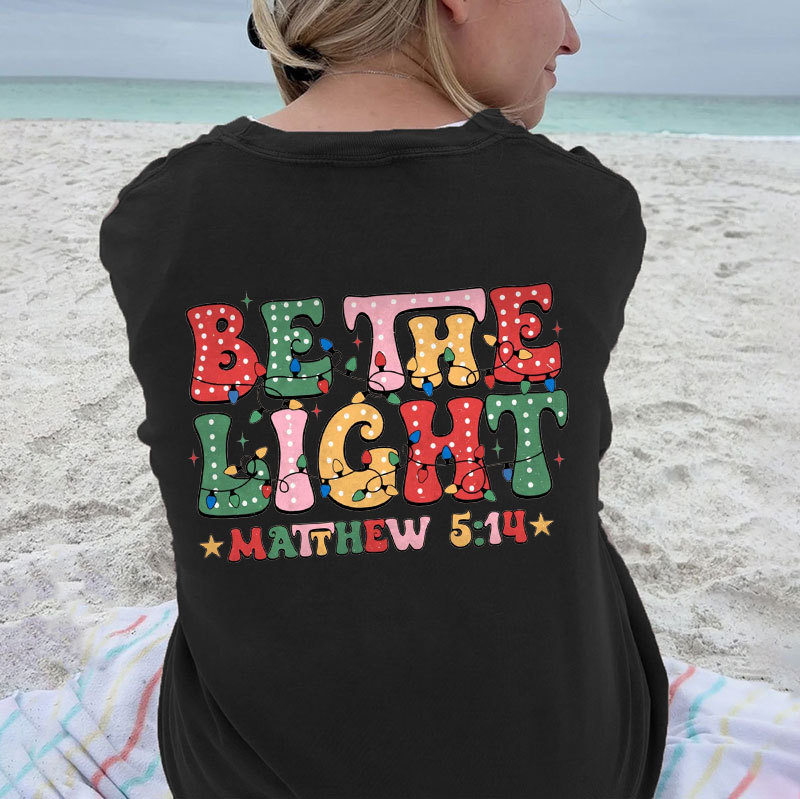Be The Light Christmas Christian Washed T-shirt