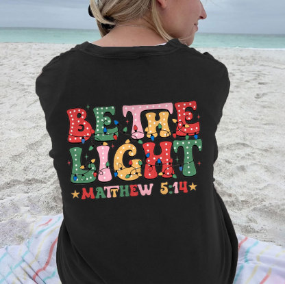 Be The Light Christmas Christian Washed T-shirt