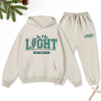 Be The Light Chritmas Christian Fleece Hoodie Set