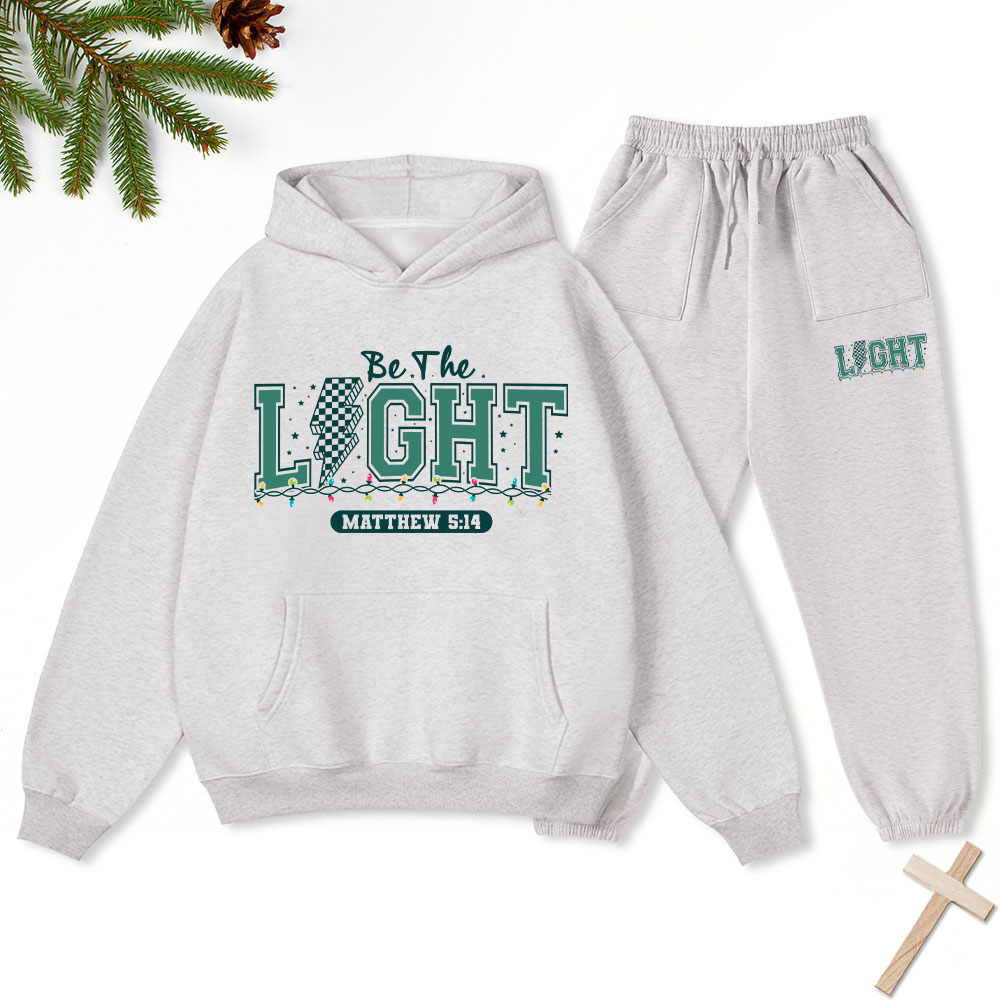 Be The Light Chritmas Christian Fleece Hoodie Set