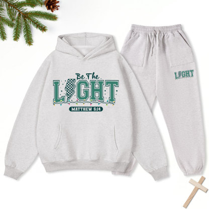 Be The Light Chritmas Christian Fleece Hoodie Set