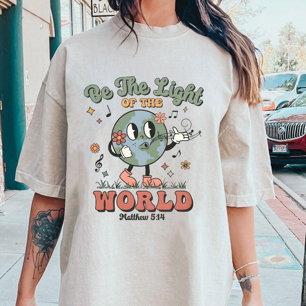 Be The Light Of The World Christian Washed T-Shirt