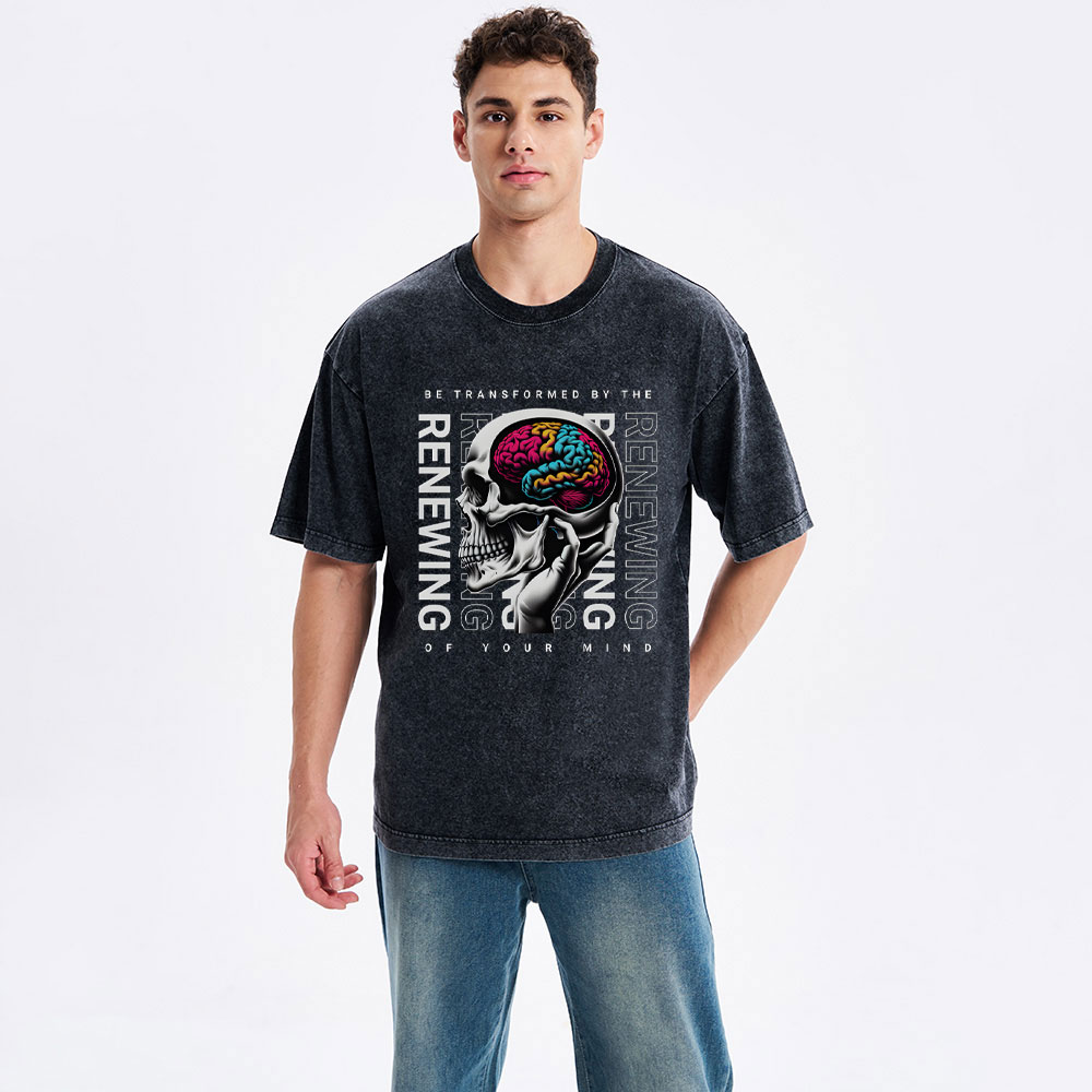 Be Transforemed By The Renewing Of Your Mind Christian Washed T-Shirt