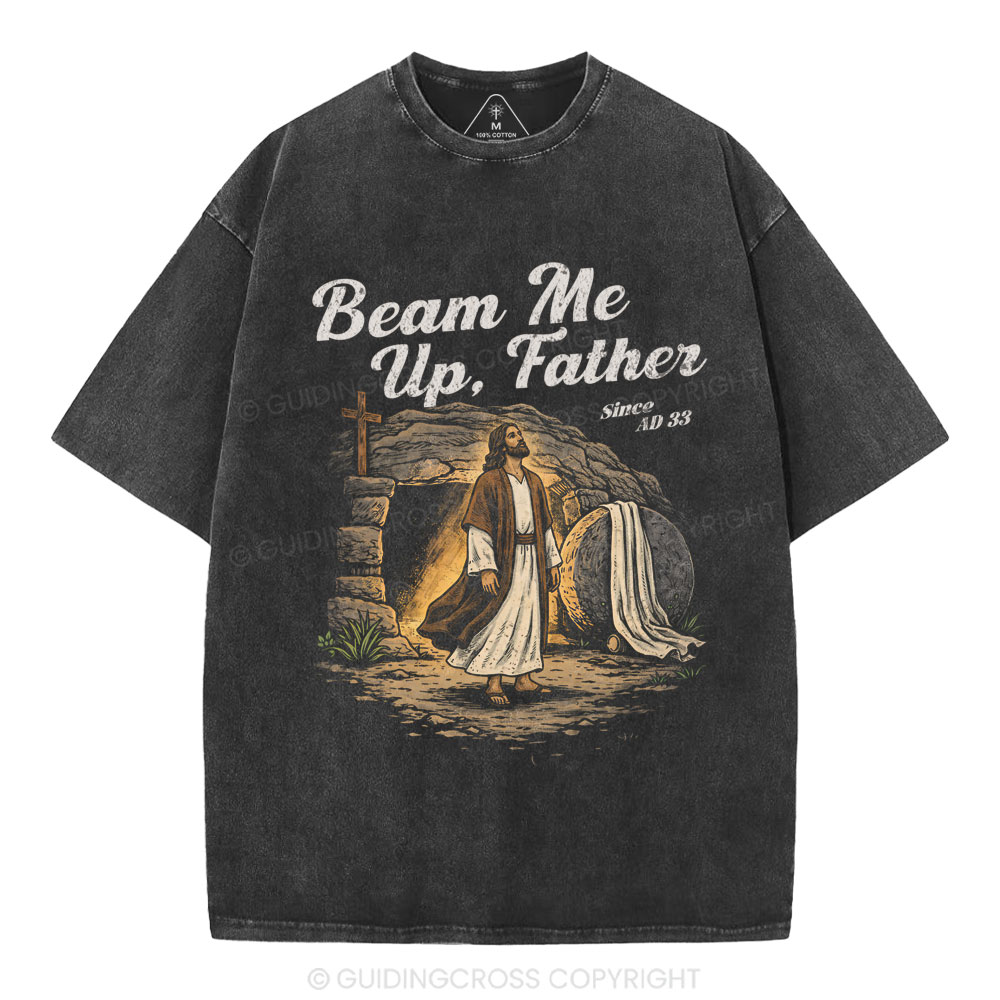 Beam Me Up Father Christian Washed T-Shirt