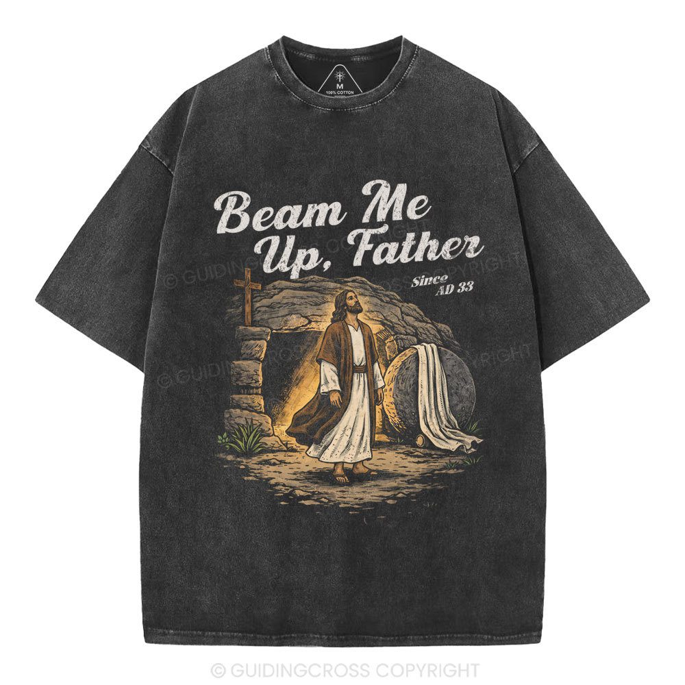 Beam Me Up Father Christian Washed T-Shirt