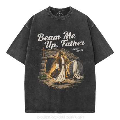 Beam Me Up Father Christian Washed T-Shirt