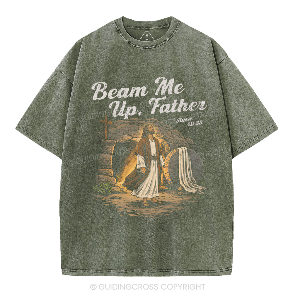 Beam Me Up Father Christian Washed T-Shirt