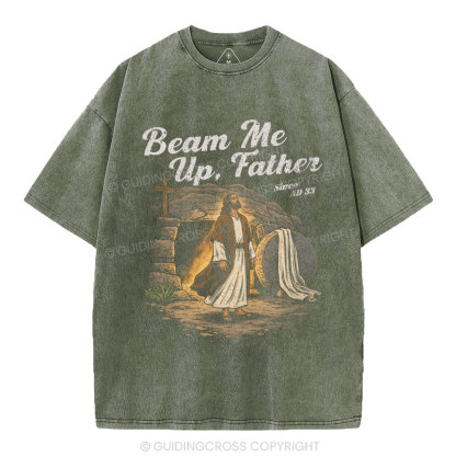 Beam Me Up Father Christian Washed T-Shirt