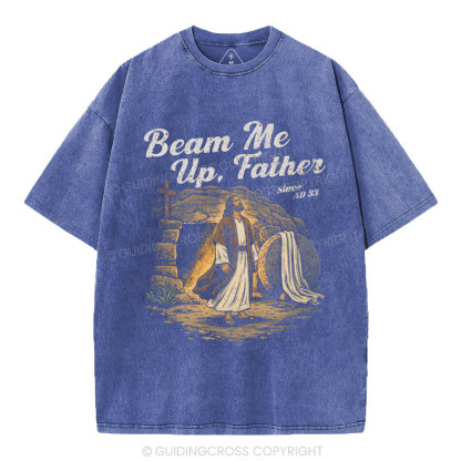 Beam Me Up Father Christian Washed T-Shirt