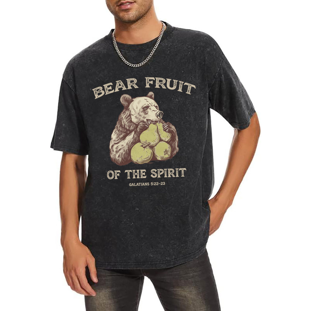 Bear Fruit Of The Spirit Christian Washed T-Shirt