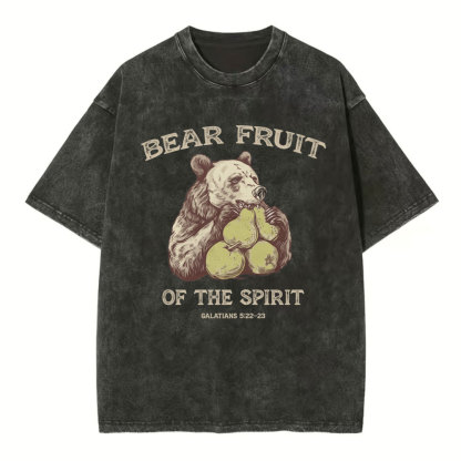 Bear Fruit Of The Spirit Christian Washed T-Shirt