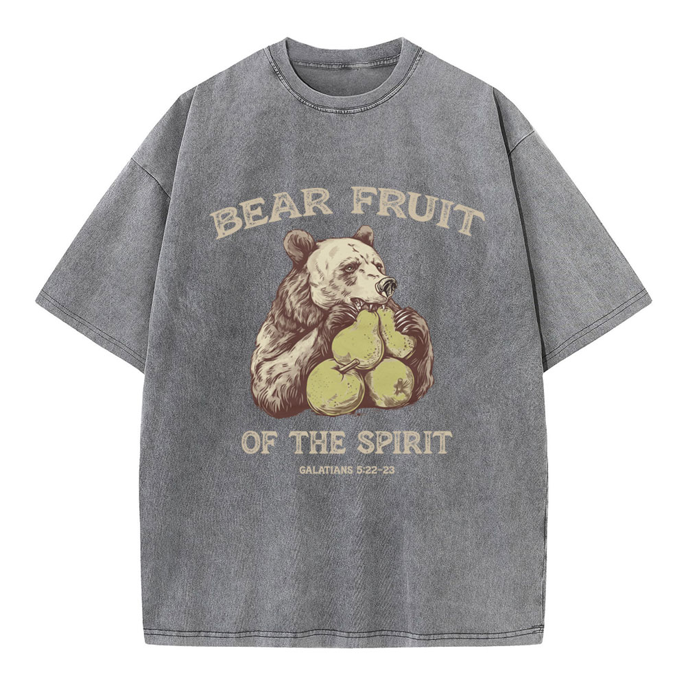 Bear Fruit Of The Spirit Christian Washed T-Shirt