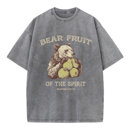 Bear Fruit Of The Spirit Christian Washed T-Shirt