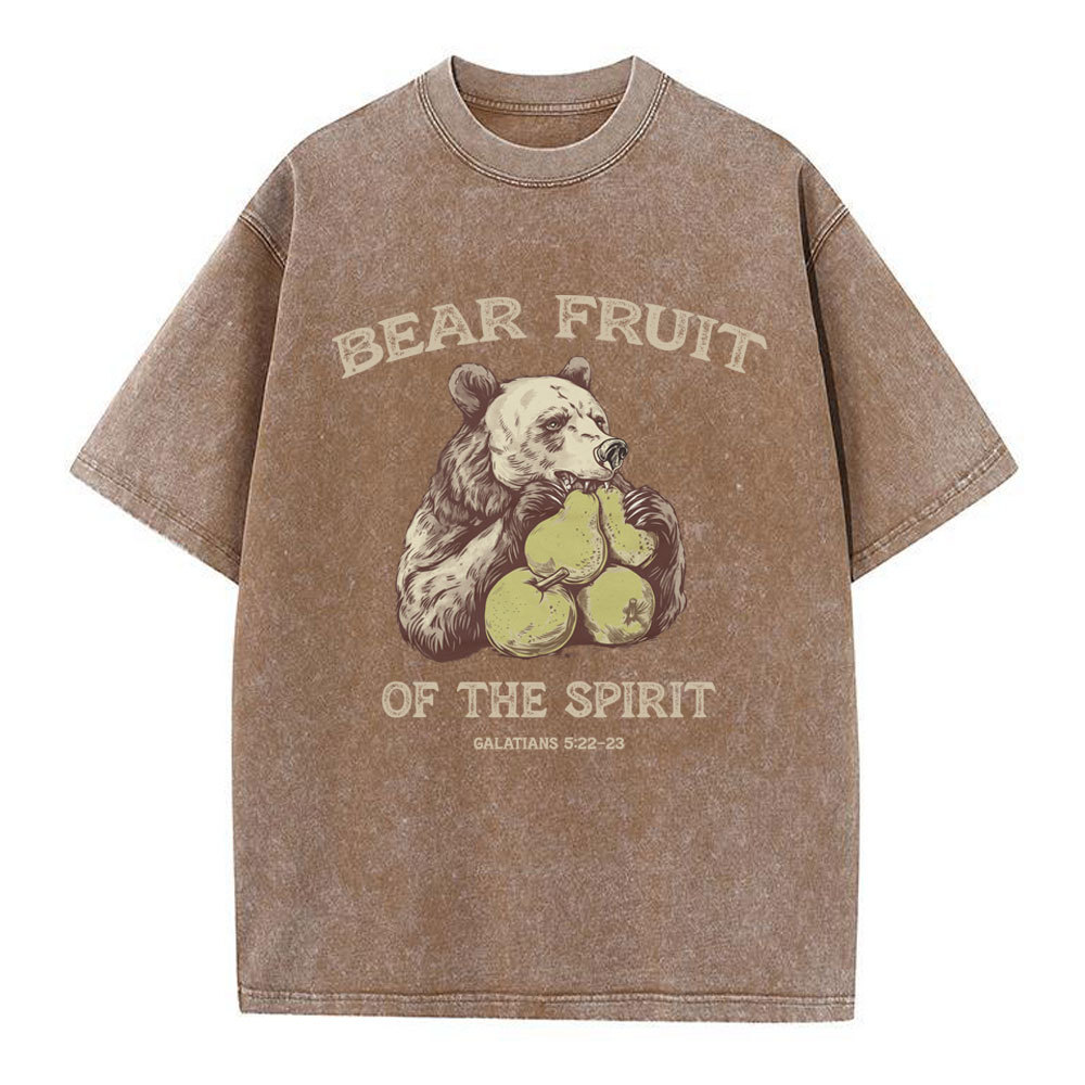 Bear Fruit Of The Spirit Christian Washed T-Shirt