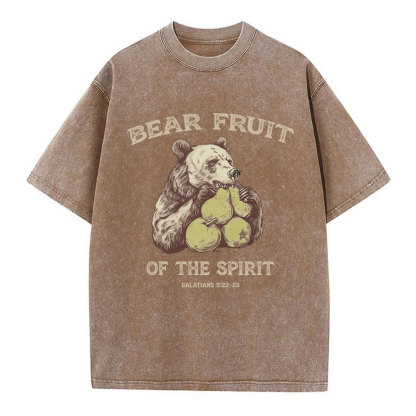 Bear Fruit Of The Spirit Christian Washed T-Shirt