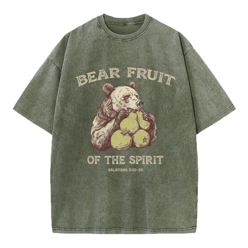 Bear Fruit Of The Spirit Christian Washed T-Shirt