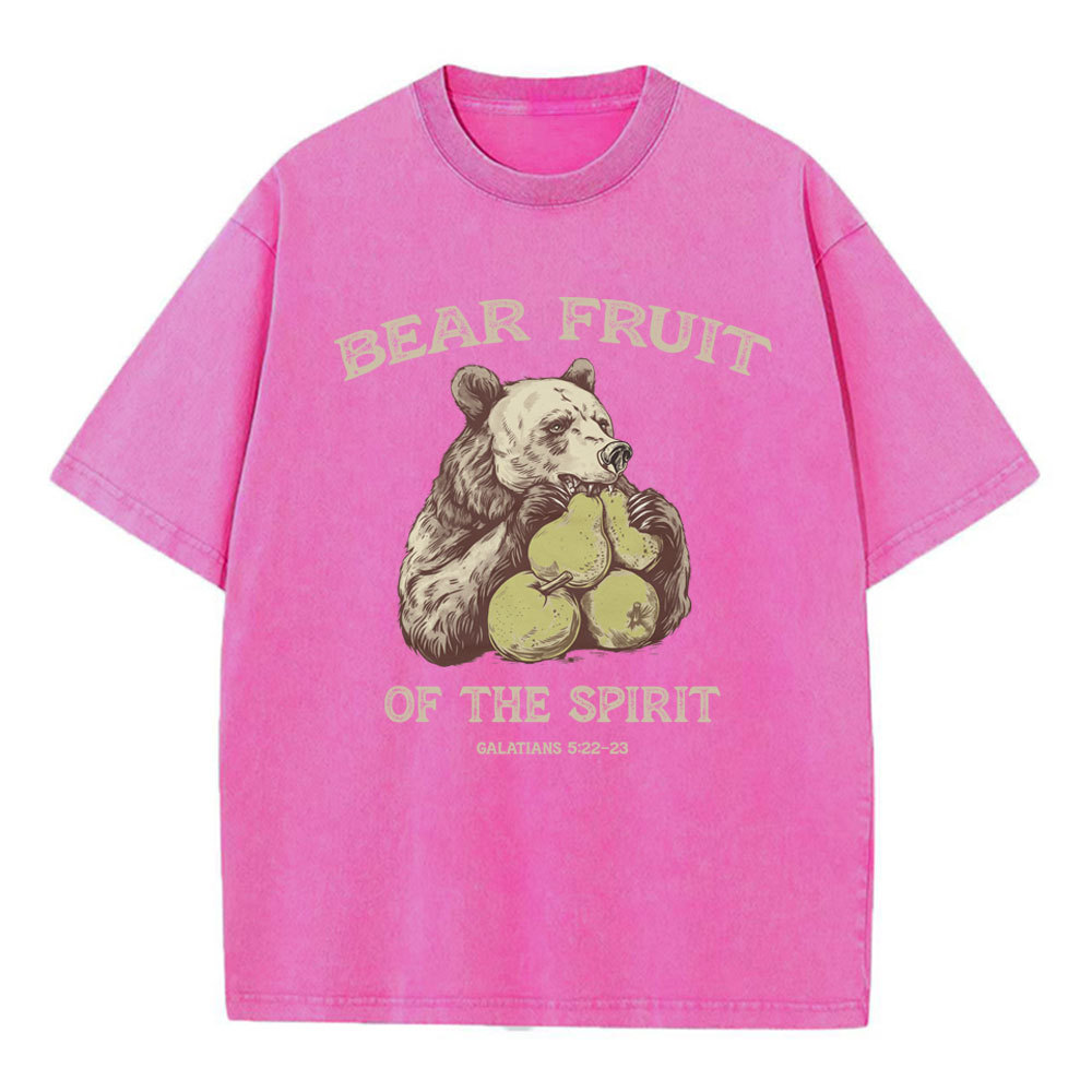 Bear Fruit Of The Spirit Christian Washed T-Shirt