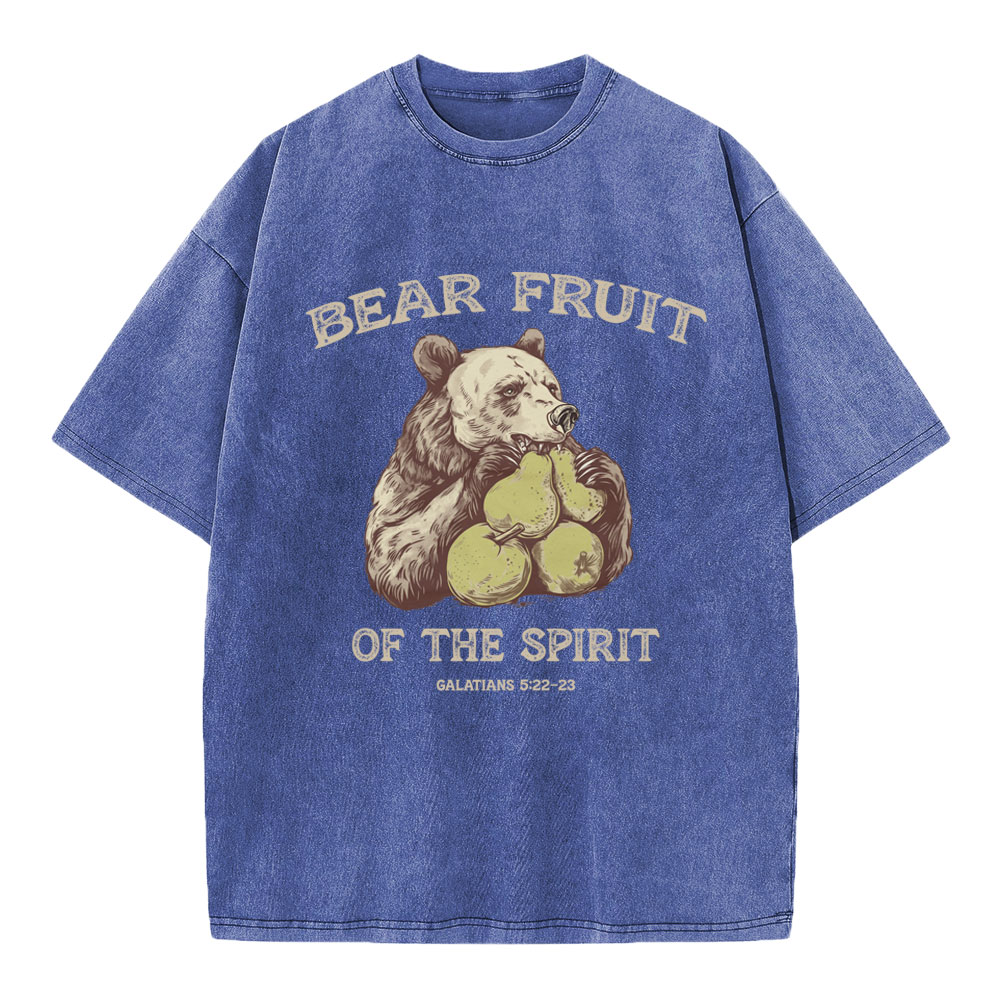 Bear Fruit Of The Spirit Christian Washed T-Shirt
