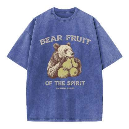 Bear Fruit Of The Spirit Christian Washed T-Shirt
