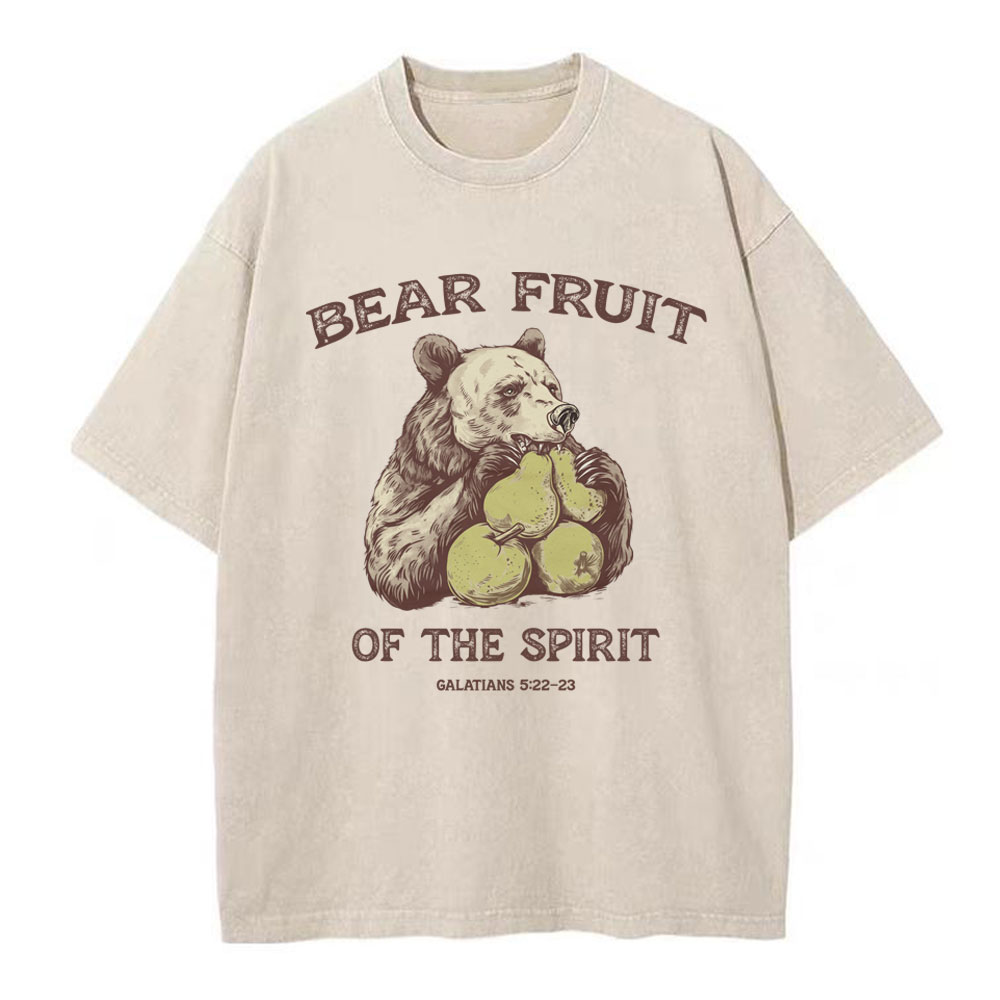 Bear Fruit Of The Spirit Christian Washed T-Shirt