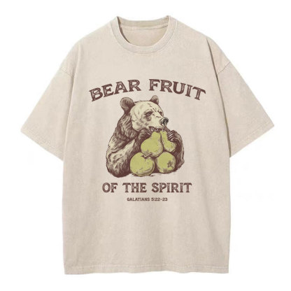 Bear Fruit Of The Spirit Christian Washed T-Shirt
