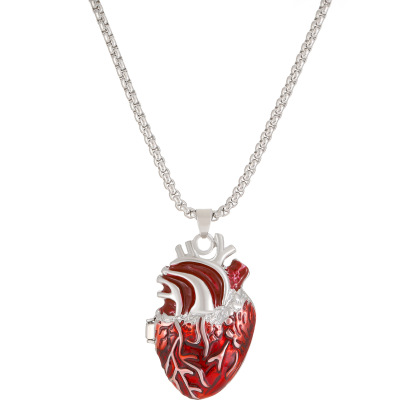 Beating Heart Opens The Red Heart Neaklace